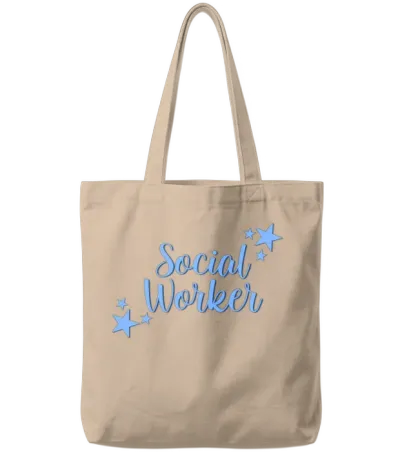 Social Worker Retro Tote Bags - Natural