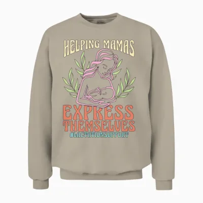 Lactation Consultant Helping Mamas Express Nursing Unisex Sweatshirt - Sand