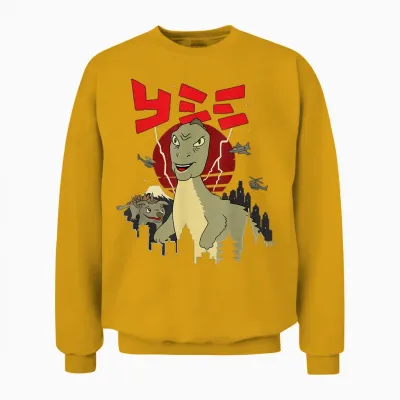 Big Yee Lustige Klassische Meme Dinosaurier Riesen Dino City Unisex Sweatshirt - Gold