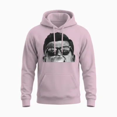 Jfk John F Kennedy with Sunglasses T-Shirt, Black Unisex Hoodie - Light Pink