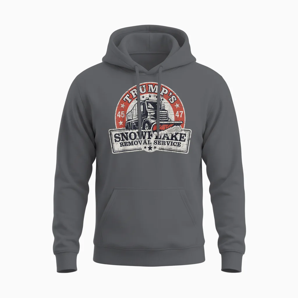 Trump's Snowflake Removal Service Funny Trump Unisex Hoodie in Charcoal