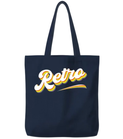 Retro Cool Tote Bags - Navy