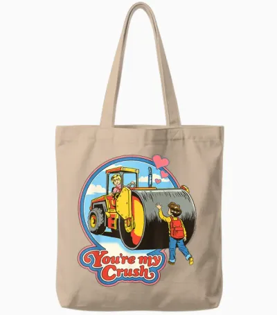 You're My Crush Valentine Sarcastic Retro Funny Adult Humor Tote Bags - Natural