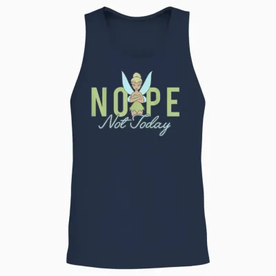 Disney Peter Pan Tinker Bell Nope Not Today Short Sleeve Unisex Tank Top - Navy