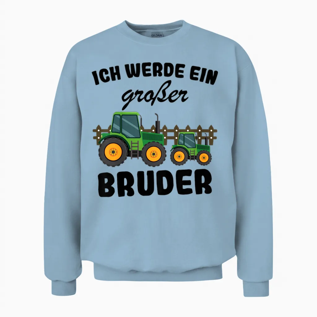 Ich Werde Großer Bruder 2026 Traktor Unisex Sweatshirt in Light Blue