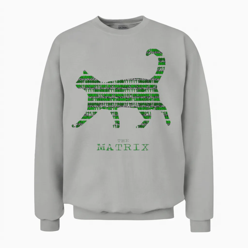 The Matrix Cat - Lovers Unisex Sweatshirt in Ash