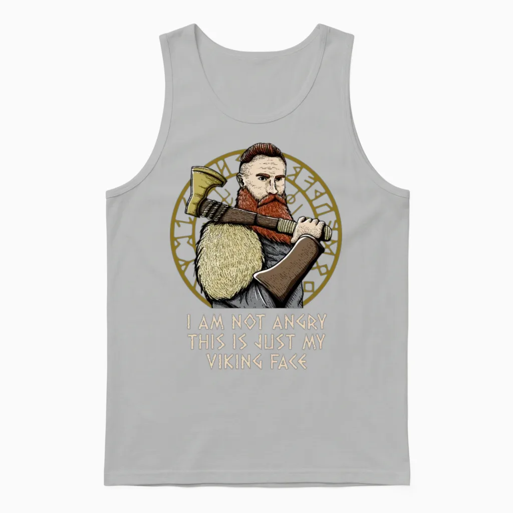 This Is Just My Mythology Face Funny Norwegian Unisex Tank Top in Ash