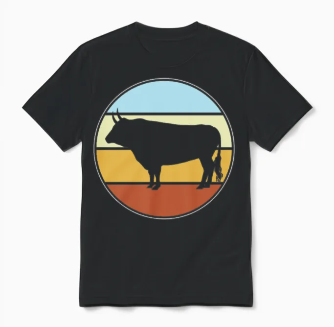 Bull Retro Unisex T-Shirt in Black