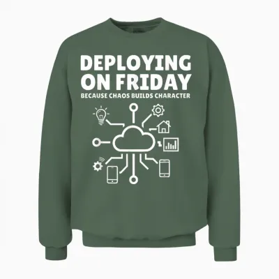 Déployer Le Vendredi Parce Que Le Chaos Construit Un Personnage Drôle Unisex Sweatshirt - Military Green