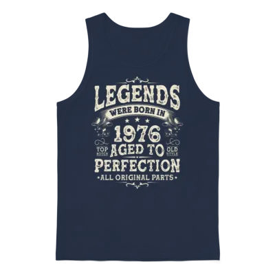 Vintage 1976 Legends Birthday Gift Unisex Tank Top - Navy