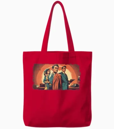 70's Retro Detectives Tote Bags - Red