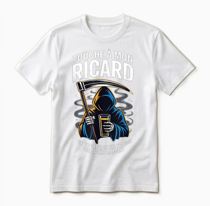 Ricard Lover – Humour Noir Aperitif French Unisex T-Shirt in White