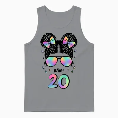 20. Geburtstag Mädchen Messy Bun Bäm! 20 Unisex Tank Top - Sport Grey