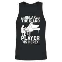 Relax the Piano Player Is Here - Piano Player Pian Unisex Tank Top - Black – 2