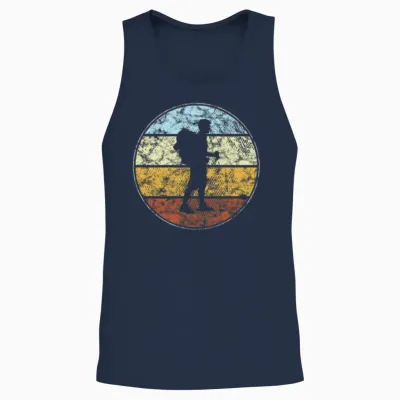 Hiking Retro Unisex Tank Top - Navy