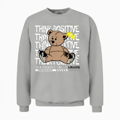 Graffiti Teddy Bear Streetwear Art Unisex Sweatshirt - Ash