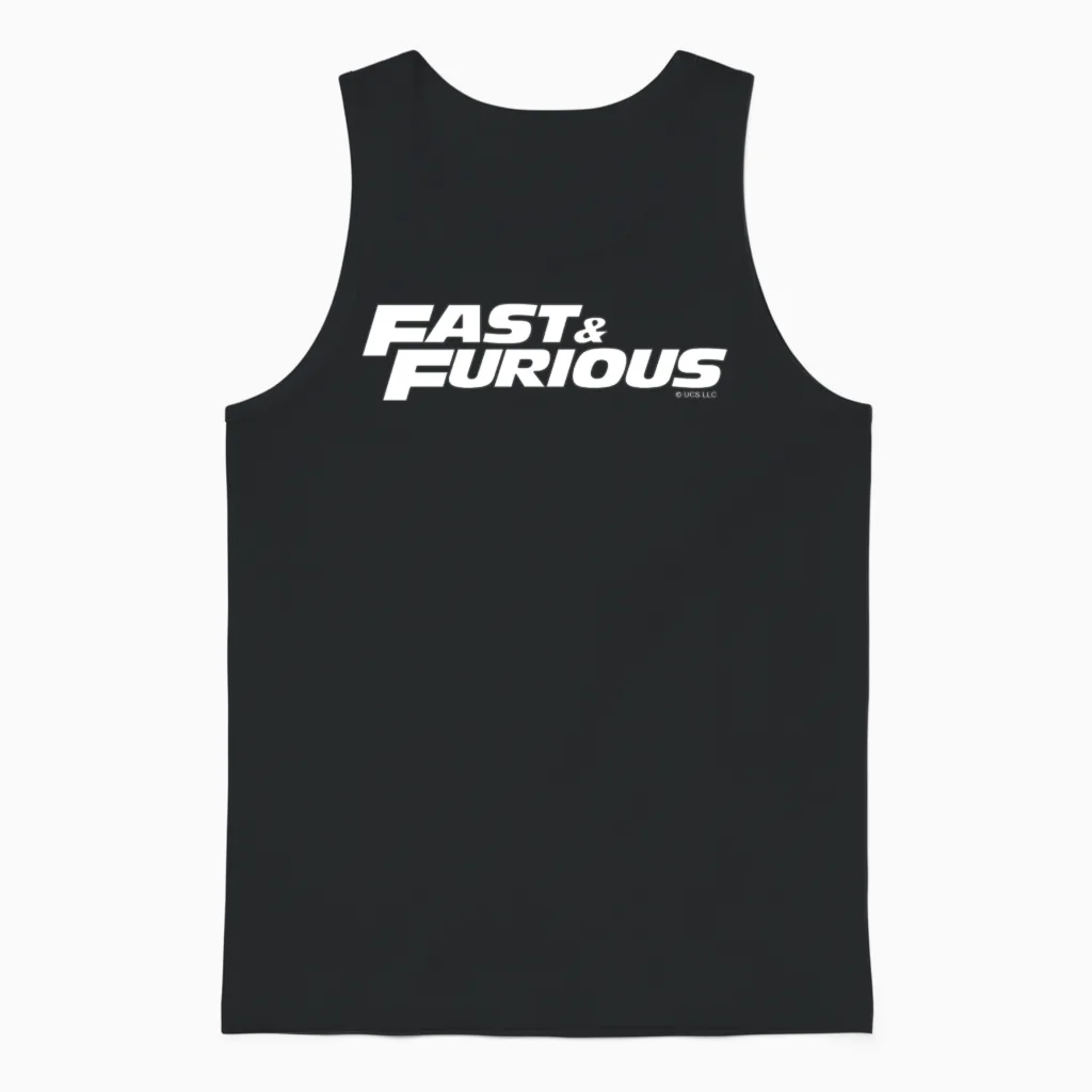 Fast and Furious Classic Logo White Unisex Tank Top in Black