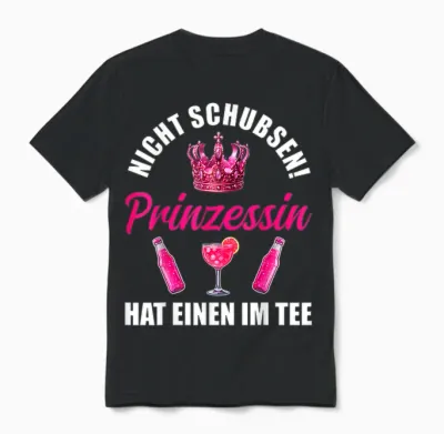 Princess Not Pushing Jga Party Mallorca Malle Saufen T-Shirt, Black Unisex T-Shirt - Black