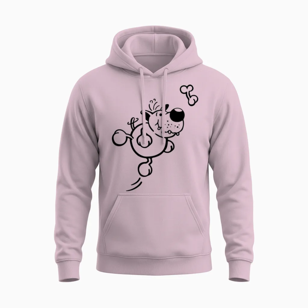 Happy Dog Lovers Gift Unisex Hoodie in Light Pink