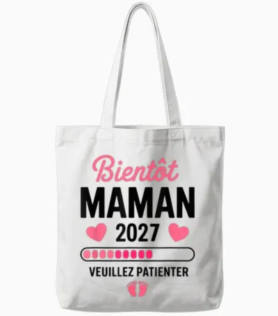 Future Maman 2027 Tee Shirt Femme Enceinte Tote Bags - White