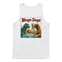 Bingo Dog Versus Chess Dog Player Unisex Tank Top - White – 1