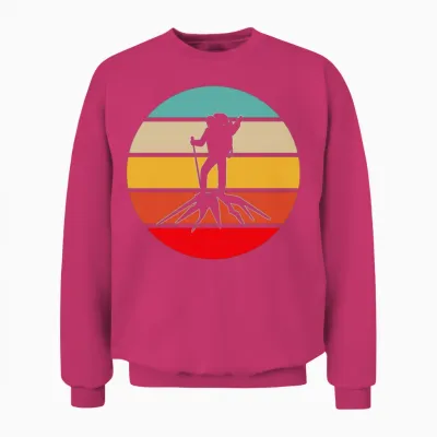 Hiking Retro Unisex Sweatshirt - Heliconia