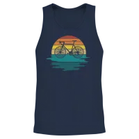 Biking Retro as a Cool Retro Design. Unisex Tank Top - Navy – 2