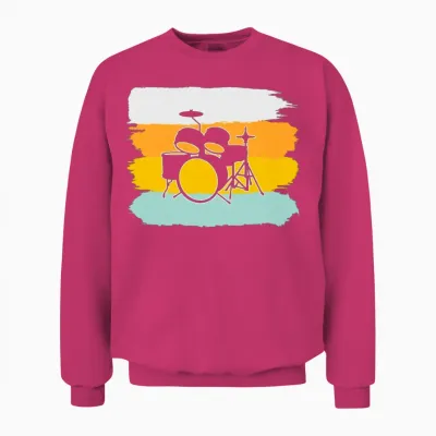Drums Retro Unisex Sweatshirt - Heliconia
