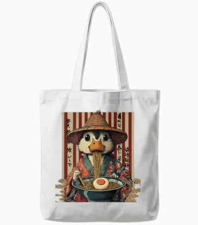 Backprint Japan Aesthetic Ramen Nudeln Urban Streetwear Tote Bags - White