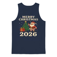 Merry Christmas 2026 Santa & Tree Unisex Tank Top - Navy – 1