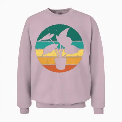 Retro Indoor Plant Unisex Sweatshirt - Light Pink