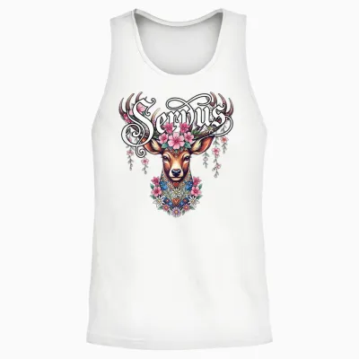 Trachtenshirt Damen Trachten T-Shirt Bayrisch Dirndl Servus Unisex Tank Top - White