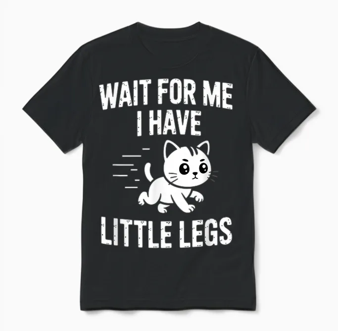 Wait for Me I Have Little Legs Unisex T-Shirt in Black