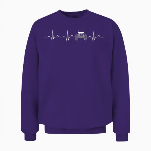 Jeep Heartbeat Unisex Sweatshirt - Purple