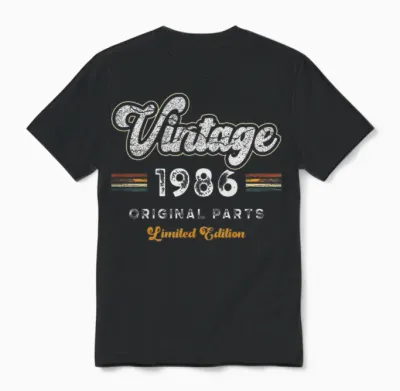 Vintage 1986 Original Teile Limited Edition 40. Geburtstag Unisex T-Shirt - Black