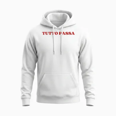 Tutto Passa Y2k Aesthetic Trendy Unisex Hoodie - White