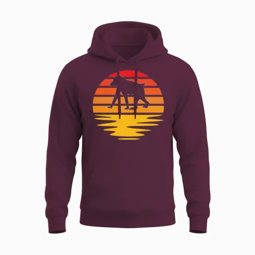 Monkey Retro Unisex Hoodie - Maroon