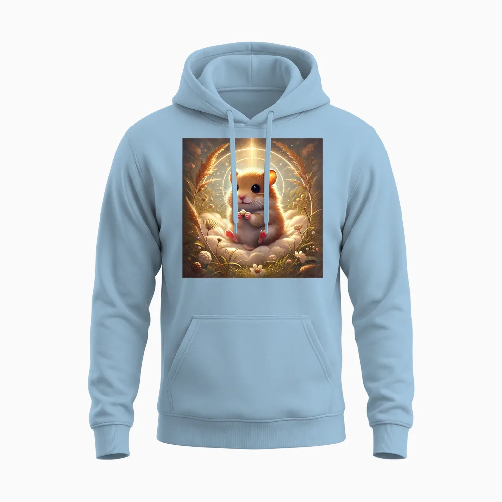 Hamster Mit Gänseblume â Niedliches Comic-Motiv Unisex Hoodie in Light Blue