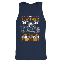 Funny Towing Sarcasm for a Tow Truck Operator Unisex Tank Top - Navy – 2