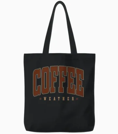 Retro Coffee Weather 2 Tote Bags - Black