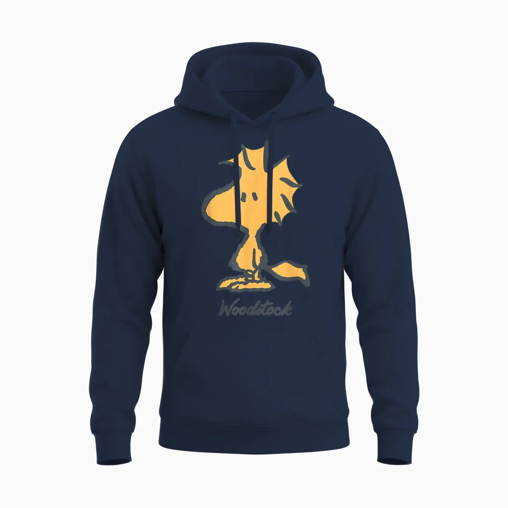 Peanuts - Woodstock Oversized T-Shirt, Black, S Unisex Hoodie in Navy