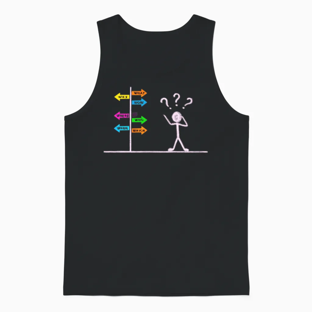 Today's World New Normal Confused Unisex Tank Top in Black