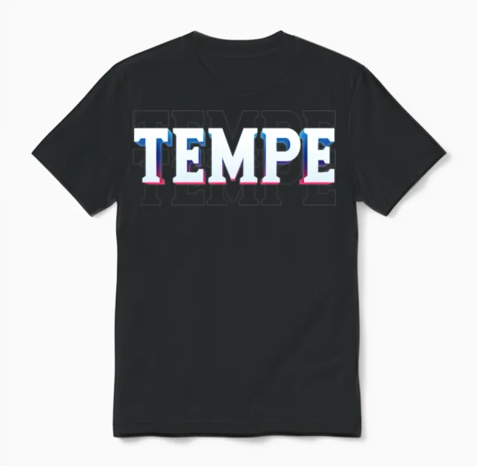 Retro - Tempe Unisex T-Shirt in Black