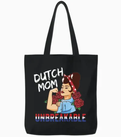 Dutch Mom Heritage Dutch Pride Tote Bags - Black