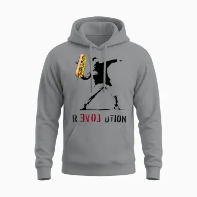 Throwing Sandwich Revolution Funny Humor Meme Unisex Hoodie - Sport Grey