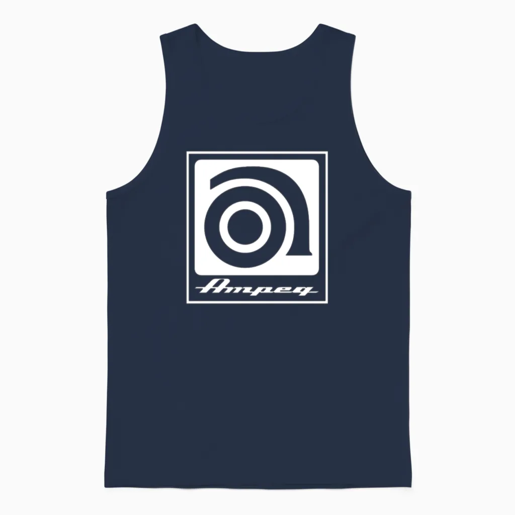 Ampeg Music Mens Lovers Unisex Tank Top in Navy