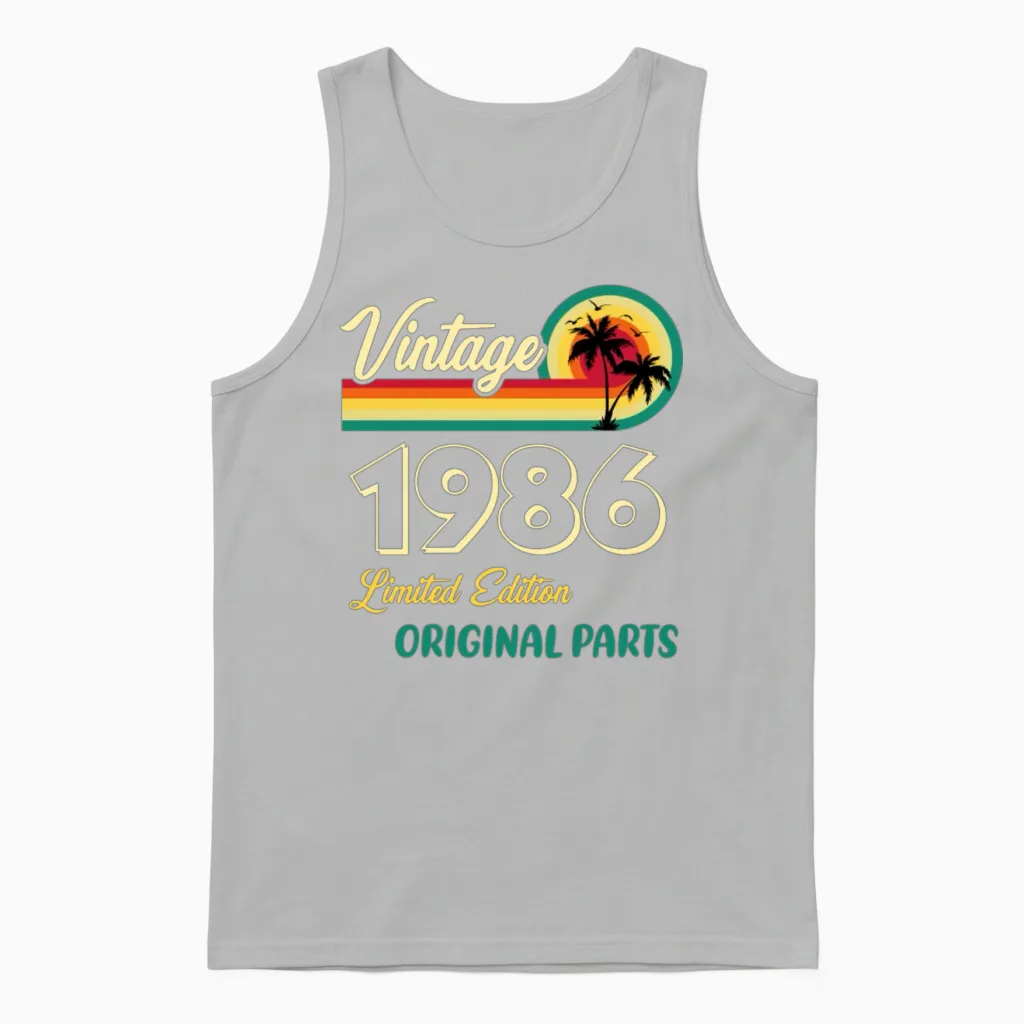 Vintage 1986 Limited Edition Original Parts Unisex Tank Top in Ash