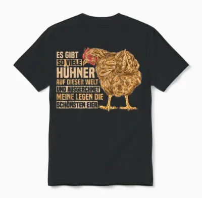 Lustiges Landwirtin Henne Bauer Hühner Landwirt Huhn Unisex T-Shirt - Black