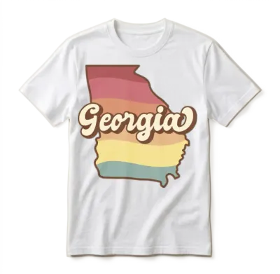 Georgia Retro Unisex T-Shirt - White