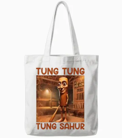 Ung Tung Tung Sahur – Viral Sahur Meme Tote Bags - White